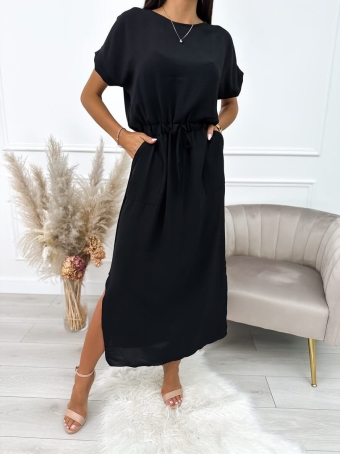 Czarna Sukienka z Kieszonkami 10330-227-C