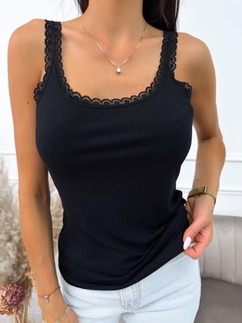 Czarny Top z Koronką 10352-287-E