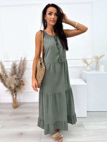 Khaki Sukienka Oversize 10480-255-C