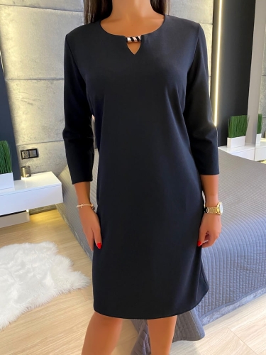 Czarna Klasyczna Sukienka 11437-267-E