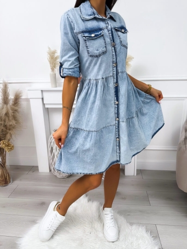 Jeansowa Sukienka Oversize  11716-230-Q