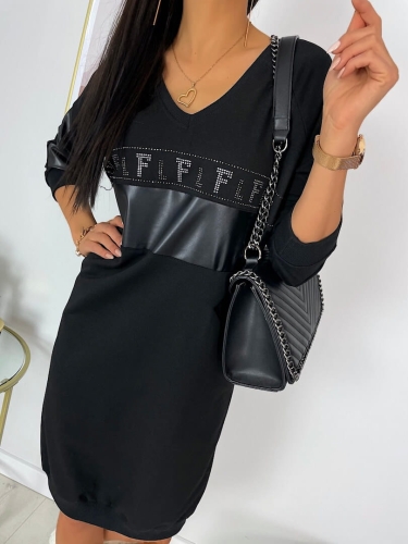 Czarna Sukienka Oversize 11916-159-Q