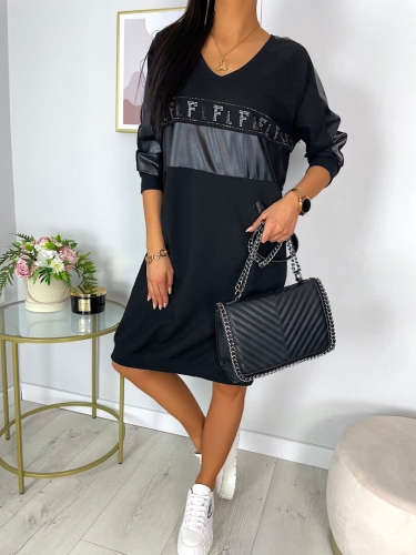 Czarna Sukienka Oversize 11916-159-Q