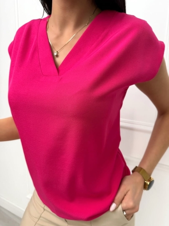 Fuksjowa Bluzeczka z Dekoltem V 13480-532-C