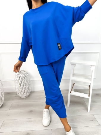 Niebieski Komplet Bluzka + Spodnie 12783-179-I
