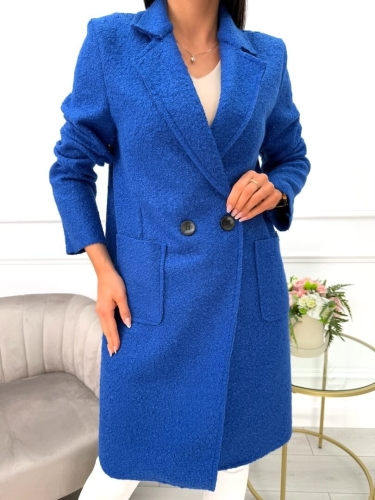 Kobaltowy Płaszcz z Kieszeniami 10793-280-K