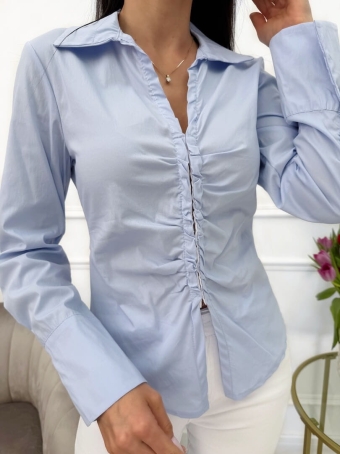 Błękitna Koszula Zapinana na Haftki 13622-67-B