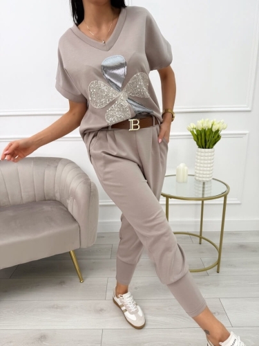 Cappuccino Komplet z Ozdobną Aplikacją 13714-93-A