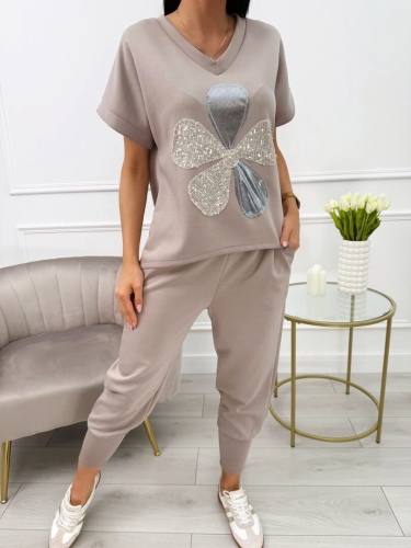 Cappuccino Komplet z Ozdobną Aplikacją 13714-93-A