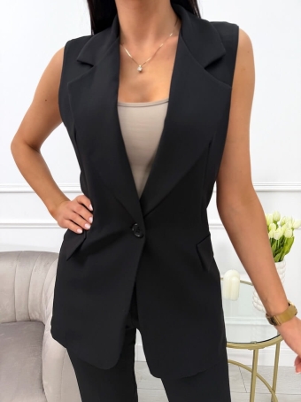 Czarna Elegancka Kamizelka 13794-310-A