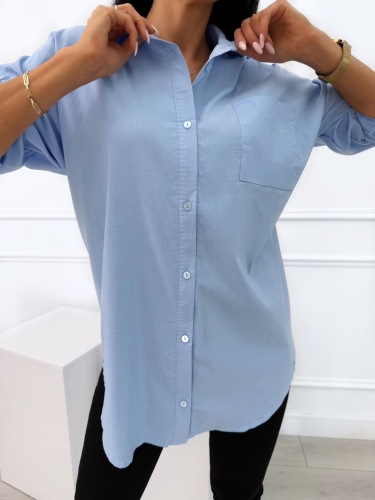 Niebieska Koszula Oversize 10760-124-F