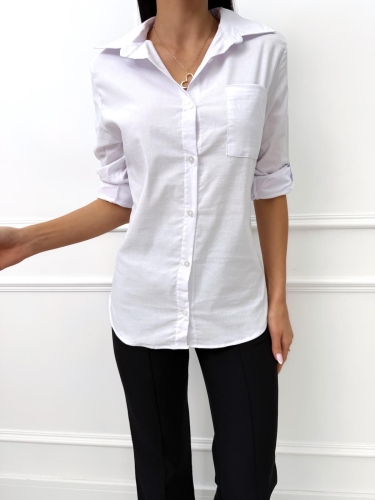 Biała Damska Koszula Slim 14480-13-A