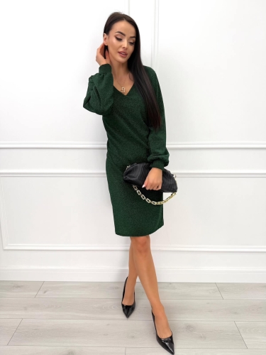 Zielona Połyskująca Sukienka 11075-287-H