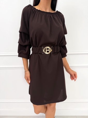 Czekoladowa Sukienka Hiszpanka  14557-103-C
