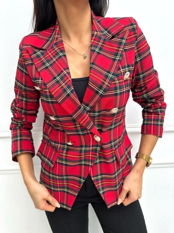 Czerwona Marynarka w Kratę 13388-290-Q