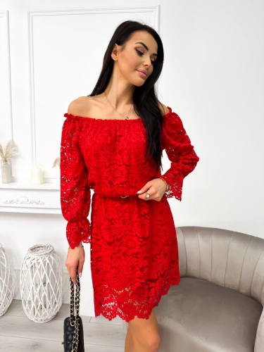 Czerwona Koronkowa Hiszpanka 11349-144-A