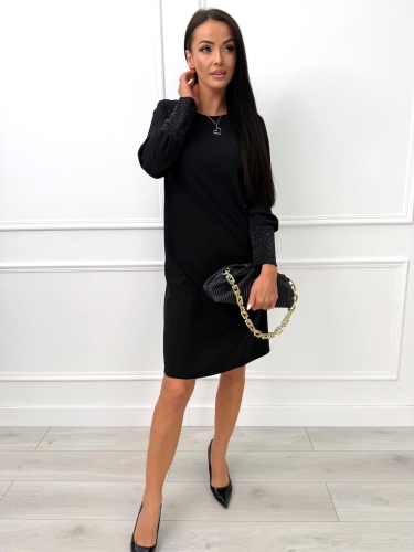 Czarna Klasyczna Sukienka 14426-180-C