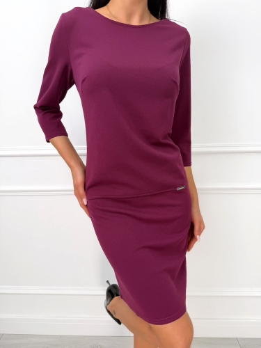 Fioletowa Prosta Sukienka  14254-522-D