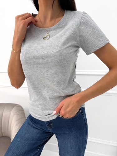 Szary Klasyczny T-shirt 14603-45-I