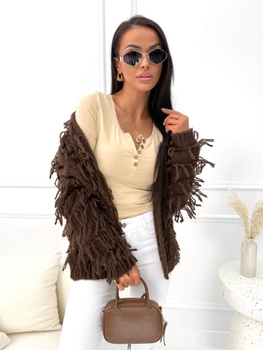 Beżowa Bluzka z Guzikami  14604-182-A