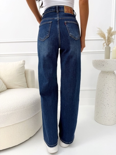Niebieskie Spodnie Wide Leg 14134-528-B