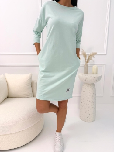 Miętowa Sportowa Sukienka  14124-524-F