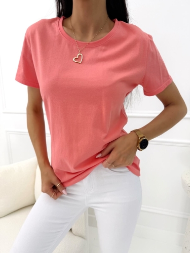 Łososiowy Gładki T-shirt  14612-341-G