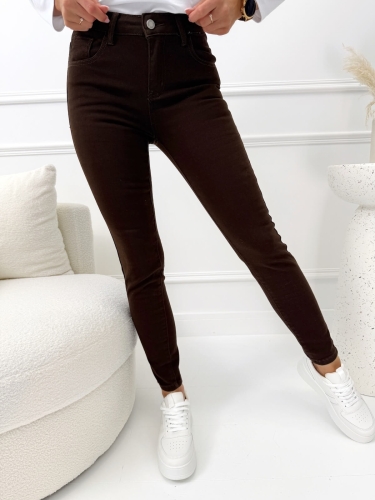 Czekoladowe Spodnie Skinny  14655-106-A