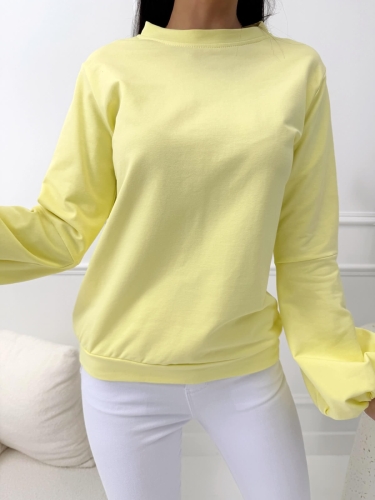 Żółta Bluza z Bufiastymi Rękawami 14638-424-D