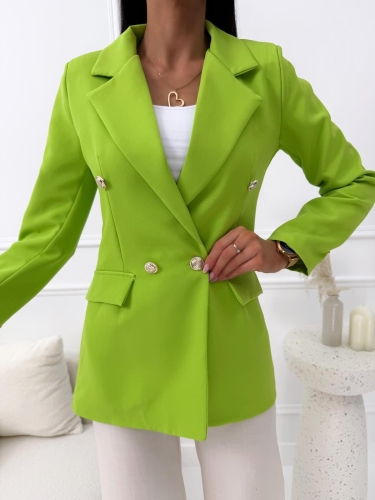 Zielona Marynarka ze Złotymi Guzikami 9921-176-H