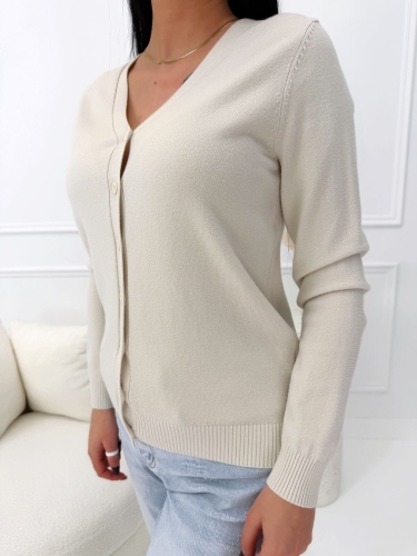 Beżowy Rozpinany Sweterek 14723-71-A