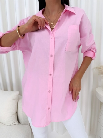 Pudrowa Koszula Oversize 10760-124-H