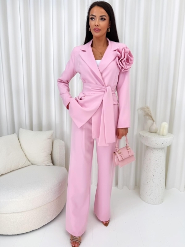 Pudrowy Dwuczęściowy Garniturowy Komplet  14803-181-C