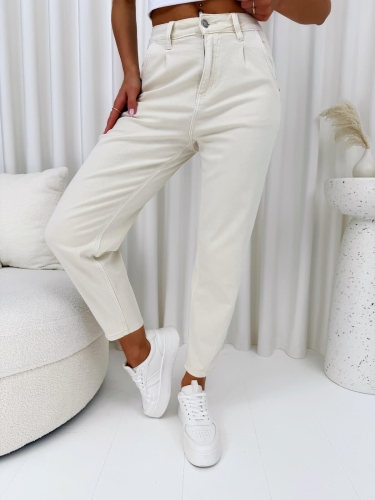 Beżowe Spodnie 13437-215-A