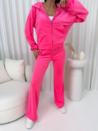 Różowy Dwuczęściowy Welurowy Komplet 14851-228-D