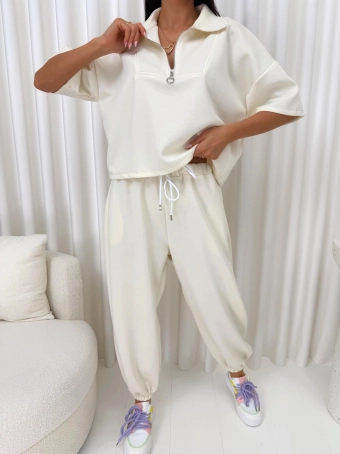 Ecru Masełkowy Dwuczęściowy Komplet 14859-125-A