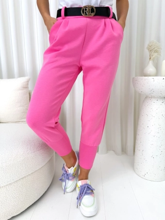 Pudrowe Spodnie z Paskiem 13530-162-C