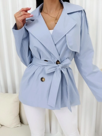 Błękitny Krótki Trencz  14382-90-E