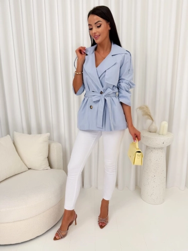 Błękitny Krótki Trencz  14382-90-E
