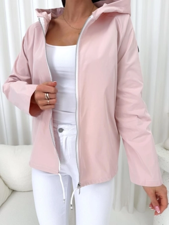 Pudrowa Przejściowa Kurtka z Kapturem 14884-266-D