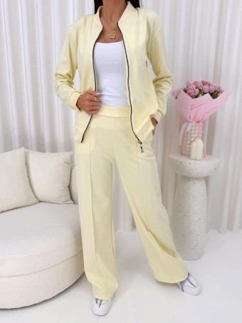 Żółty Komplet Bluza + Spodnie 12670-184-J