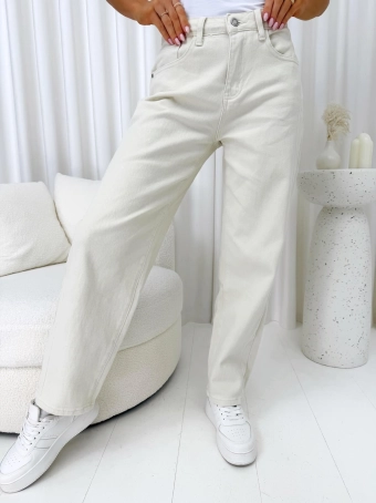 Beżowe Spodnie Mom Jeans 14925-26-A