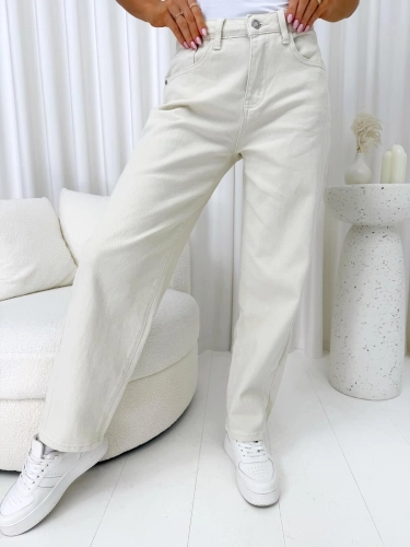 Beżowe Spodnie Mom Jeans 14925-26-A
