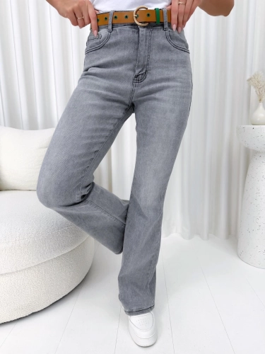 Szare Jeansowe Spodnie Flare 14982-531-Q