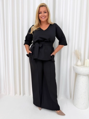 Czarny Elegancki Komplet Plus Size  14906-126-C