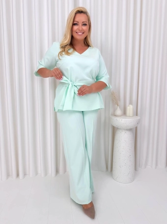 Miętowy Elegancki Komplet Plus Size  14906-126-E