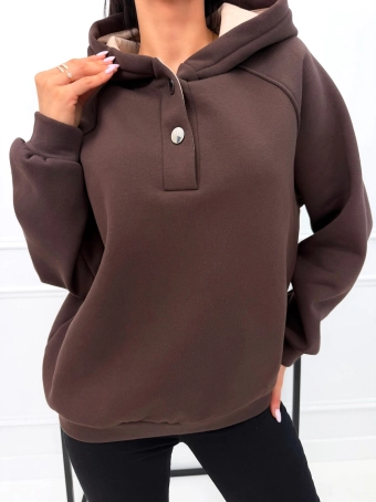 Czekoladowa Bluza z Kapturem 15194-427-C