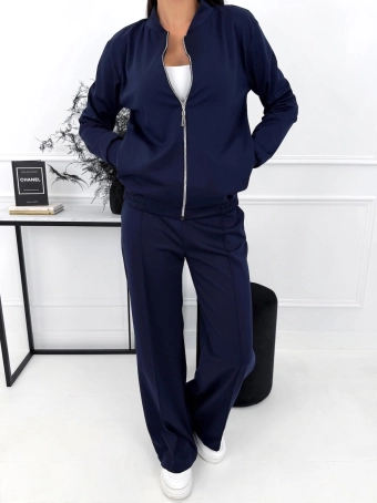 Granatowy Komplet Bluza + Spodnie 12670-184-L