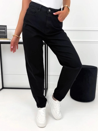 Czarne Spodnie Mom Jeans 15319-421-A