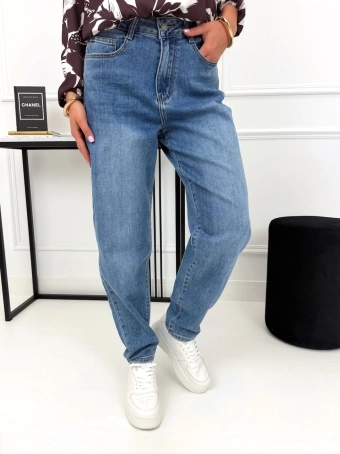 Niebieskie Spodnie Mom Jeans 15319-421-C